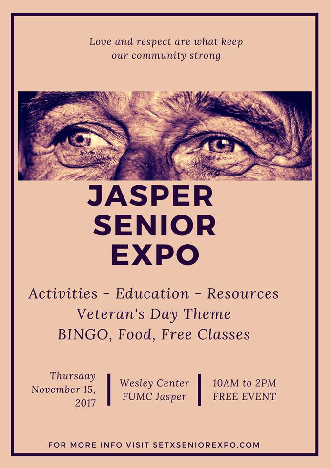 Jasper Senior Expo, Jasper Health Fair, Jasper Senior Events, health fair Jasper County TX, East Texas health fair, East Texas senior expo, East Texas senior citizen events